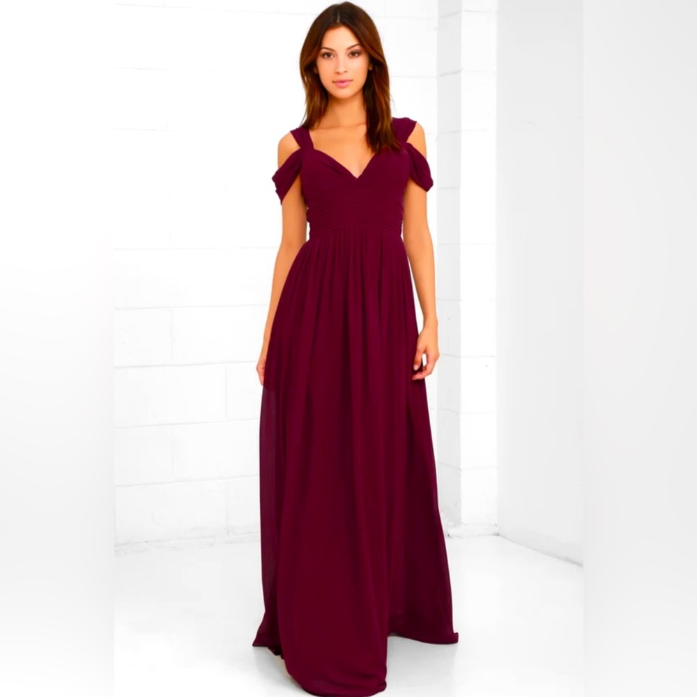 Lulus Make Me Move Burgundy Maxi Dress